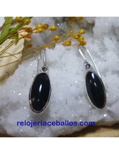 Pendiente de plata y Azabache F21G