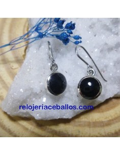 Pendiente de plata con chatón de Azabache F-22