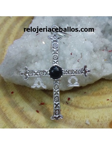 Cruz de la Victoria con plata y azabache CV6