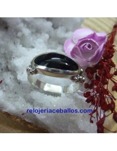 Anillo artesano con cabujón de Azabache A23