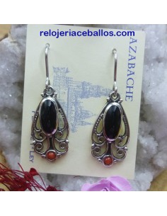 F-44 Pendientes artesanos con Filigrana y Azabache