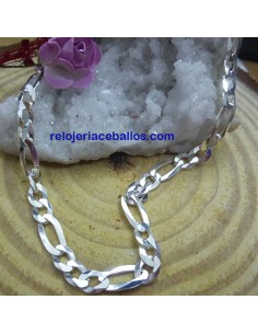 Cadena barbada 3x1 en plata de 50 cm. CMB5