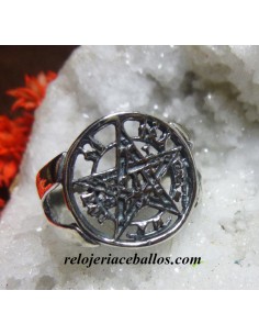 Anillo Poderoso Tetragramaton Plata 1094