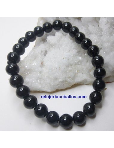 VAL27 Pulsera elástica con bolas de Azabache