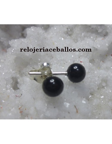 Bola mini de Azabache lisa en Pendientes 620-47