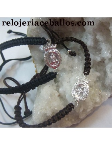 Virgen de Covadonga en Pulsera de macramé PMT