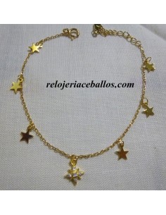 Pulsera fina chapada con Estrellitas 7038