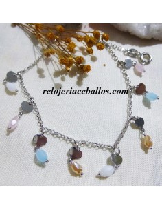 Pulsera de plata con chacras  P77