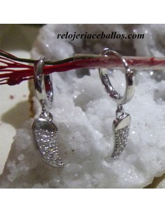 Arete pequeño de plata con pedrería 651-167