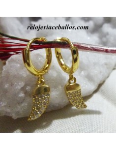 Arete pequeño de plata con pedrería 651-167 2