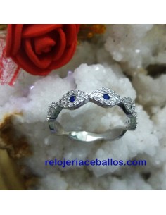 Anillo de Ojos Turcos con pedrería en plata OTN