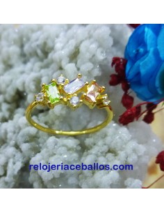 Sortija de plata con baño de Oro C12