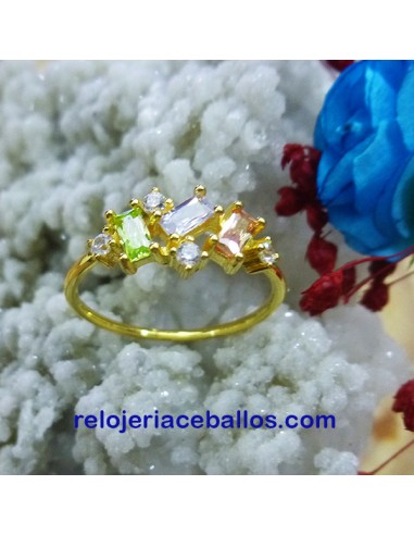 Sortija de plata con baño de Oro C12
