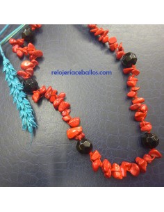 Collar de Nácar teñido con Ónix facetado J5A