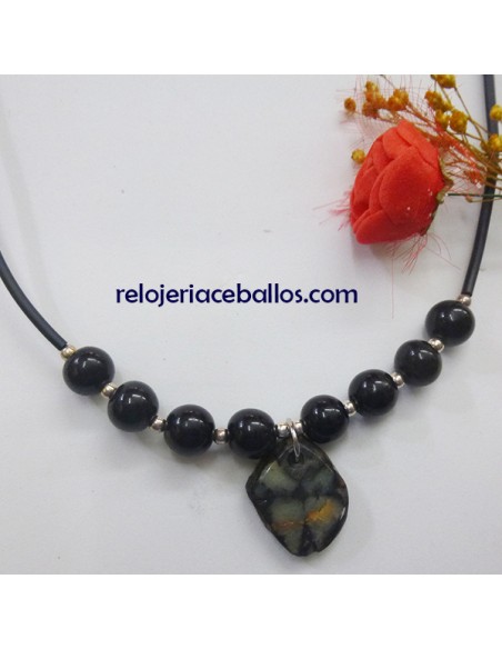 Gargantilla Artesana con Azabache y Quiastolita CBC