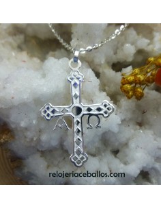 Cruz de Asturias en plata con dibujo CXL