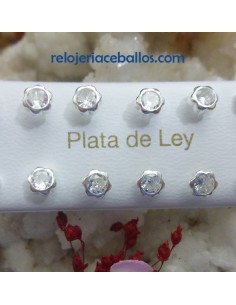 Pendientes de rosca con flor de plata PFR