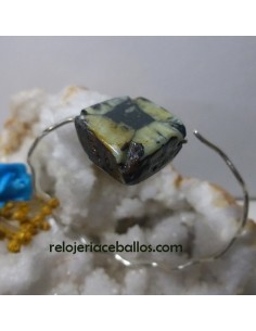 Brazalete artesano de plata con Quiastolita BQA1 2