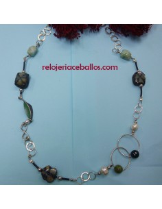 Collar artesano con Amazonita y Quiastolita OLK