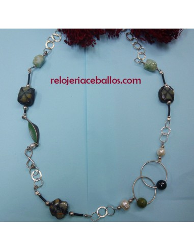 Collar artesano con Amazonita y Quiastolita OLK