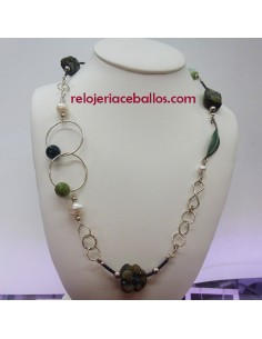 Collar artesano con Amazonita y Quiastolita OLK 2