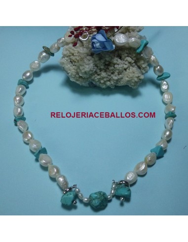 Collar combinado de Perla y Turquesa PIT