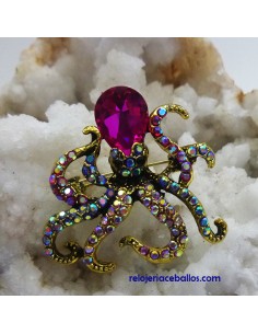 Broche - Colgante con Pulpo de pedrería PBR