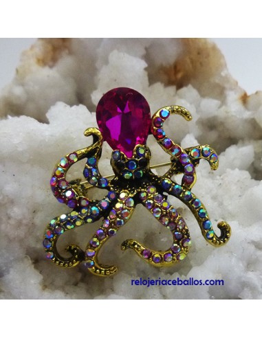 Broche - Colgante con Pulpo de pedrería PBR