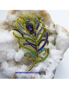 Broche con Pluma de pedrería VRB