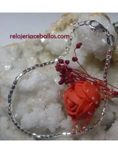 Pulsera de bolitas cuadradas en plata 361-342