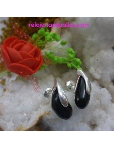 Pendientes de azabache y plata 620-177