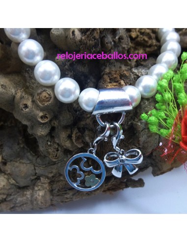 Collar de Perla cultivada con Charm y diamantes CCD
