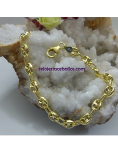 Pulsera de Calabrote en plata con baño MRV