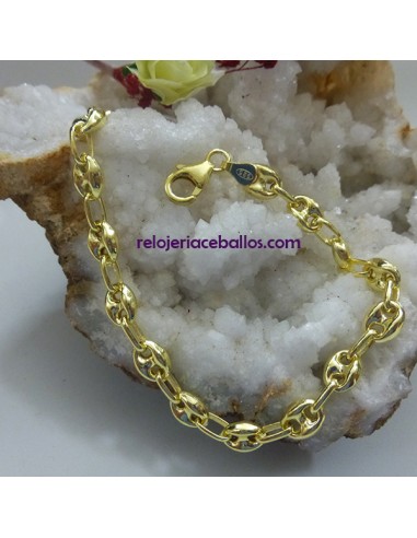 Pulsera de Calabrote en plata con baño MRV