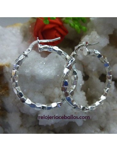 Pendientes de aretes en plata facetados PX3