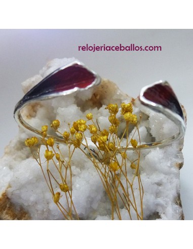 Brazalete Orfega de plata pigmento rojo 0115286-1
