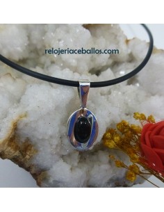 Colgante moderno con Azabache y caucho CMC