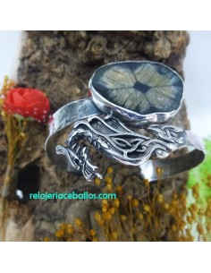Brazalete artesano con Dragón en plata DRQ