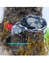 Brazalete con pluma y Quiastolita artesano PLB