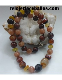 Collar de piedra natural de Ágatas y Piedra Sol CAC