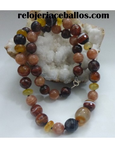 Collar de piedra natural de Ágatas y Piedra Sol CAC