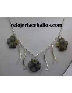 Gargantilla artesana de plata con Quiastolitas QG3 2