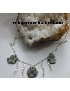 Gargantilla artesana de plata con Quiastolitas QG3