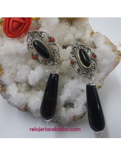 Pendientes de tipo regional con Azabache LCP