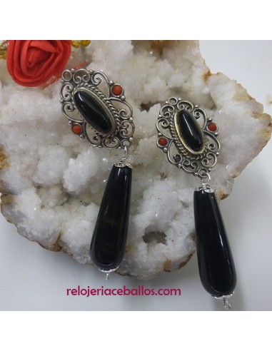 Pendientes de tipo regional con Azabache LCP