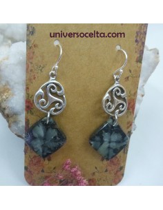 QPL Pendientes artesanos largos con Quiastolita