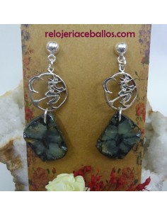 Pendientes de plata con Quiastolita y Bruja QLP