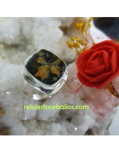 Anillo de plata de ley con Quiastolita ocre QSO