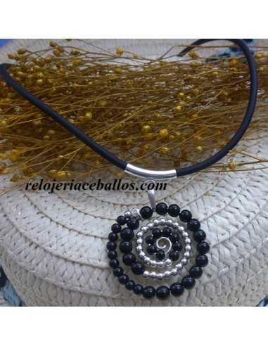 Colgante con Azabache en forma de espiral 620-172