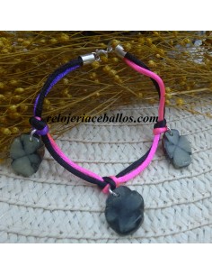 Quiastolita Pulsera de cordón y Plata PCQ1